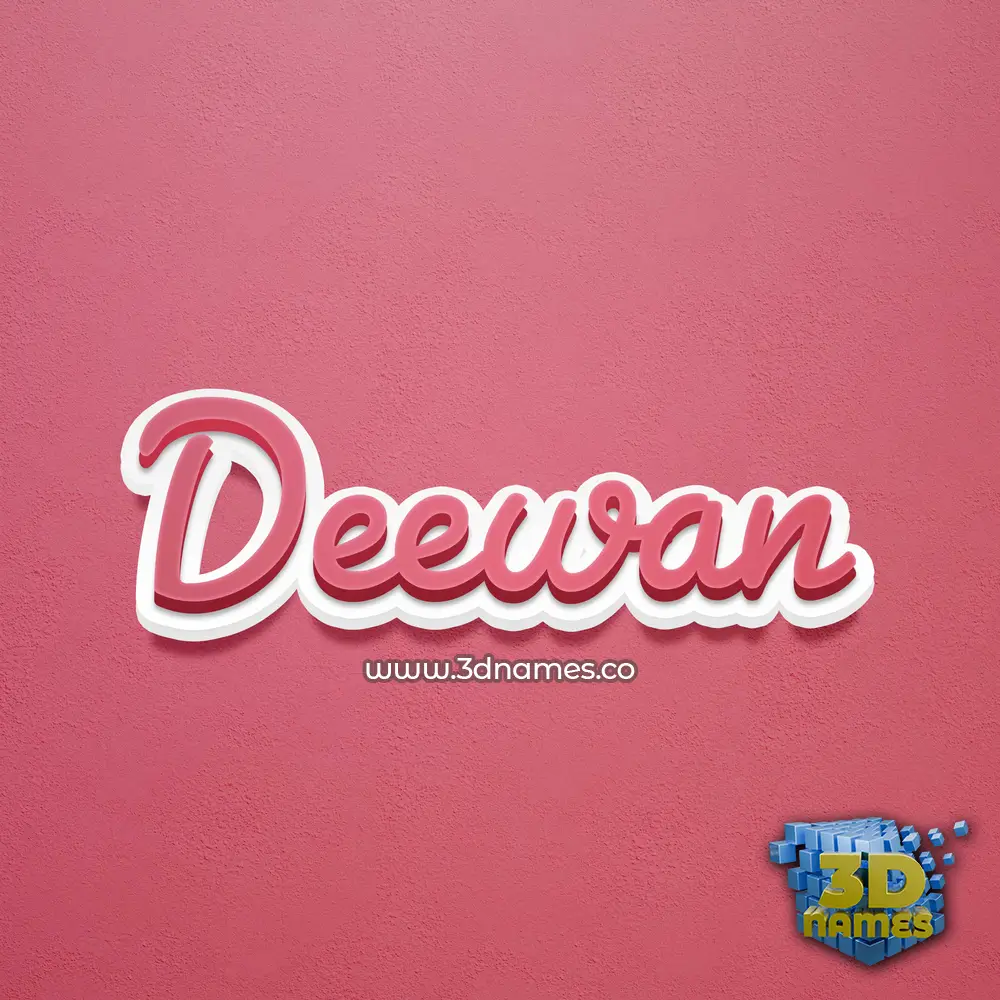 deewan in Red Scribble style - 3D name wallpaper