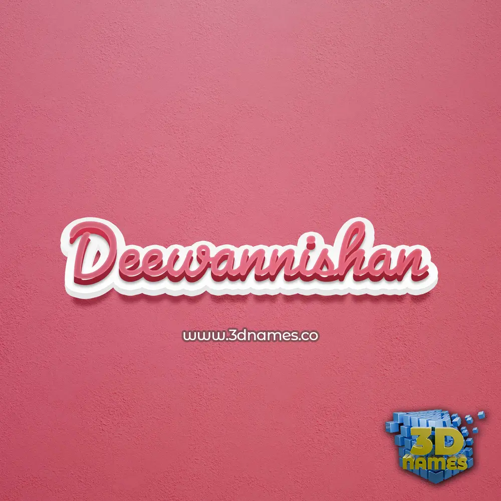 deewannishan in Red Scribble style - 3D name wallpaper