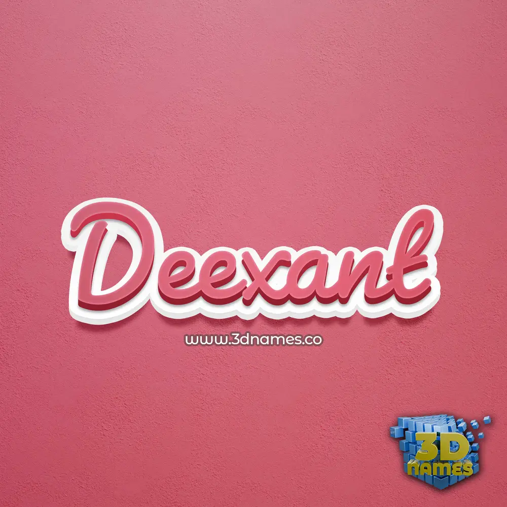 deexant in Red Scribble style - 3D name wallpaper