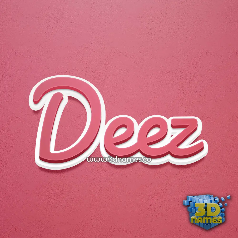 deez in Red Scribble style - 3D name wallpaper
