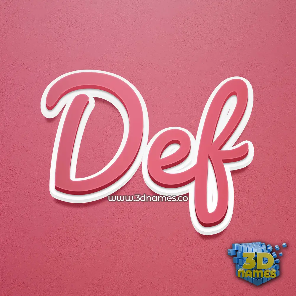 def in Red Scribble style - 3D name wallpaper
