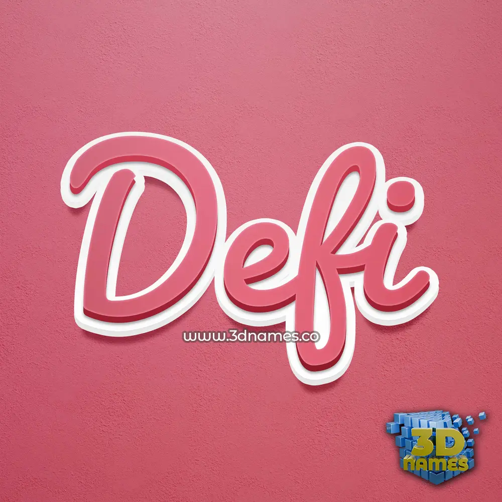 defi in Red Scribble style - 3D name wallpaper