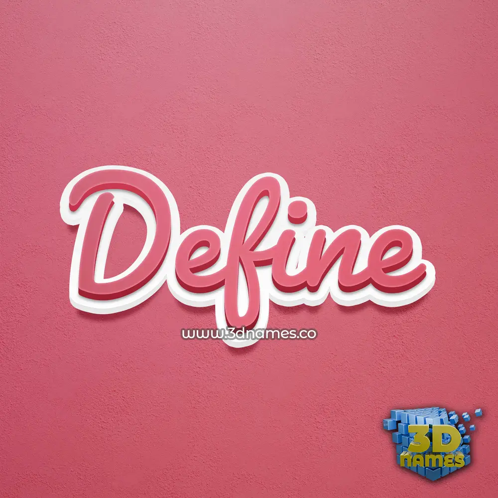define in Red Scribble style - 3D name wallpaper