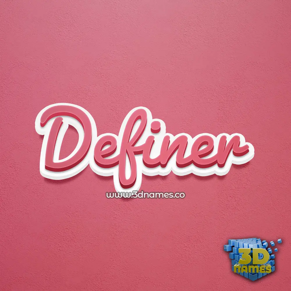 definer in Red Scribble style - 3D name wallpaper