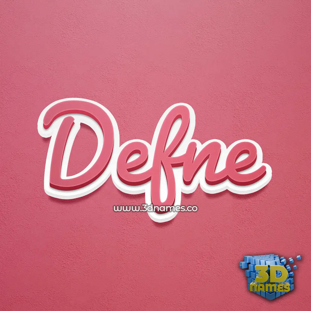 defne in Red Scribble style - 3D name wallpaper