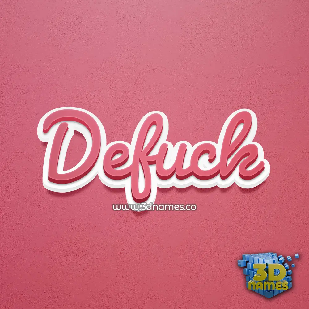 defuck in Red Scribble style - 3D name wallpaper