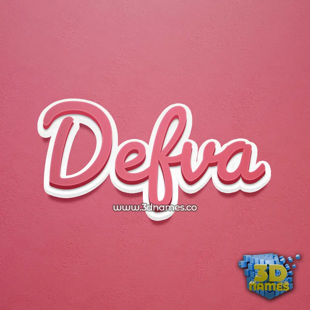 defva in Red Scribble style - 3D name wallpaper