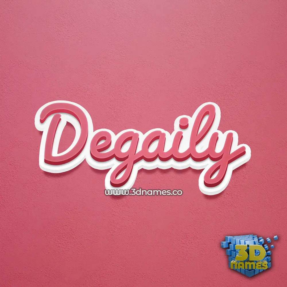 degaily in Red Scribble style - 3D name wallpaper