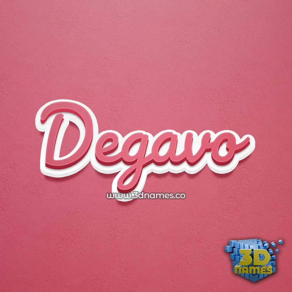 degavo in Red Scribble style - 3D name wallpaper