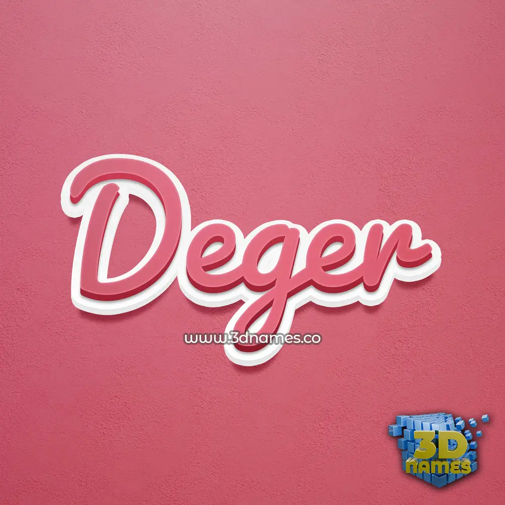 deger in Red Scribble style - 3D name wallpaper