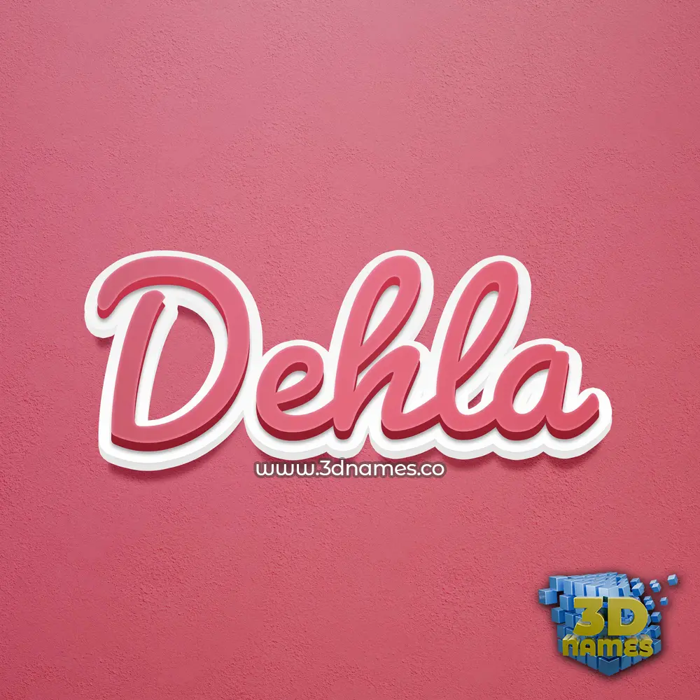 dehla in Red Scribble style - 3D name wallpaper