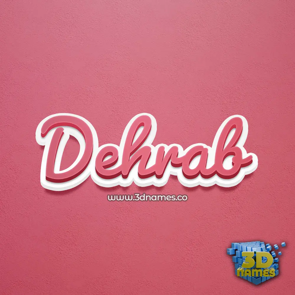 dehrab in Red Scribble style - 3D name wallpaper