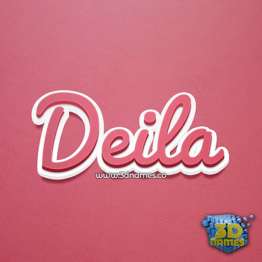 deila in Red Scribble style - 3D name wallpaper