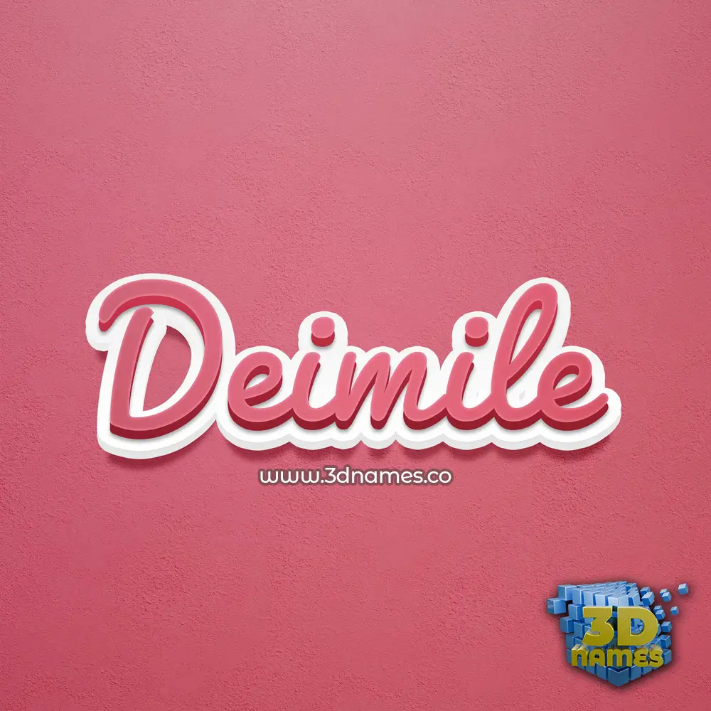 deimile in Red Scribble style - 3D name wallpaper