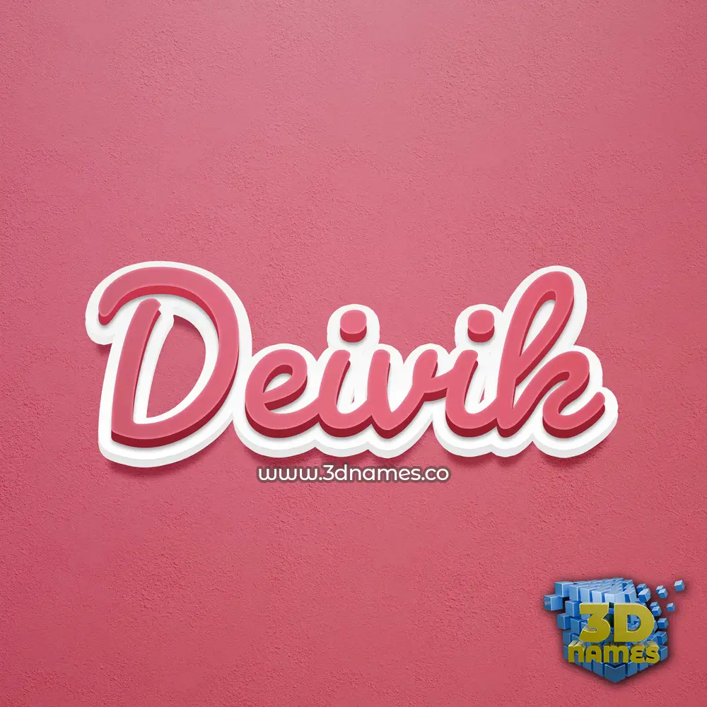 deivik in Red Scribble style - 3D name wallpaper
