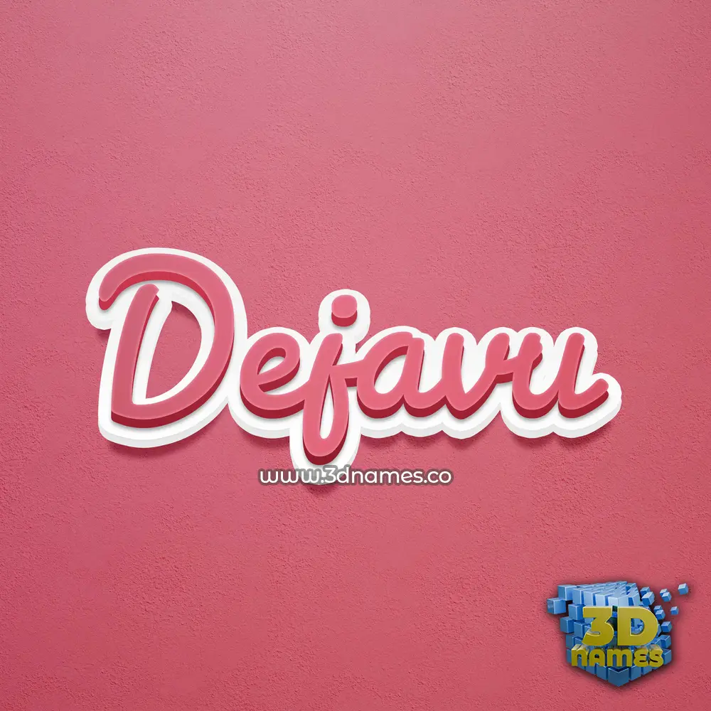 dejavu in Red Scribble style - 3D name wallpaper