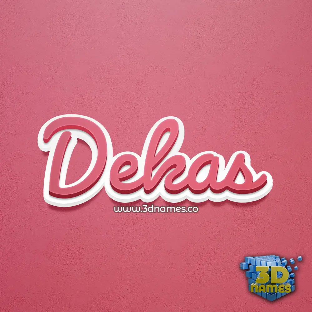 dekas in Red Scribble style - 3D name wallpaper