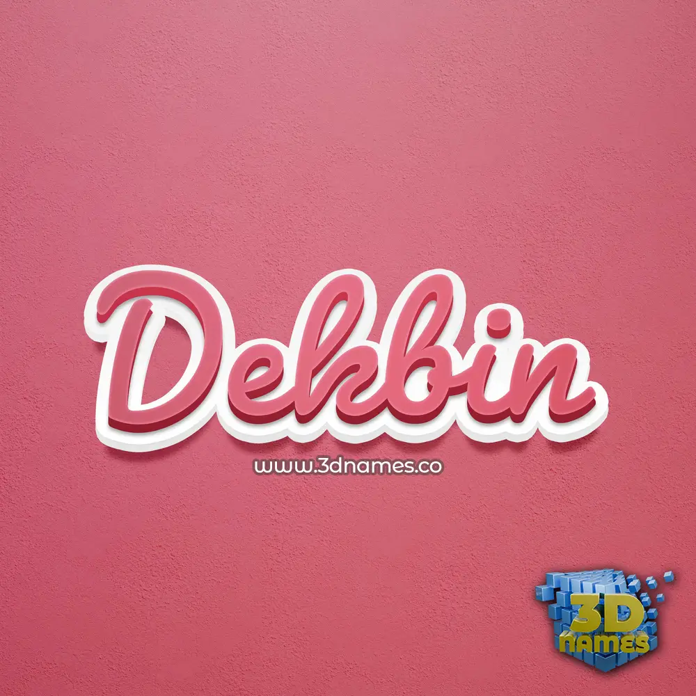 dekbin in Red Scribble style - 3D name wallpaper