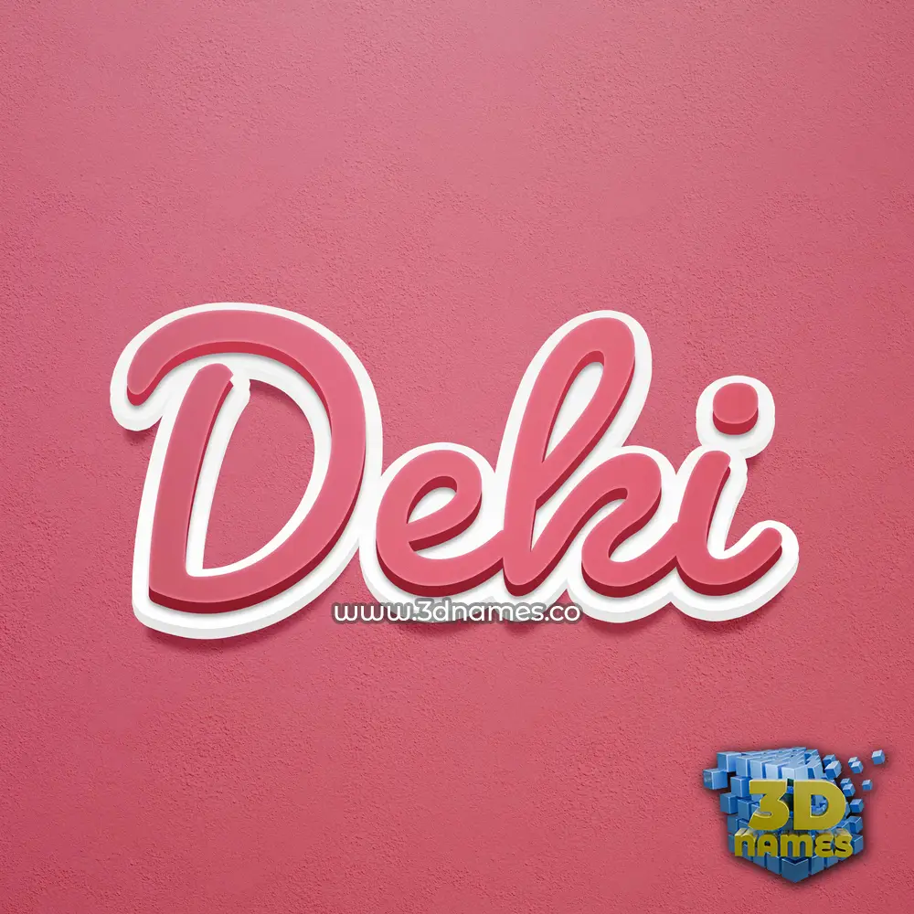 deki in Red Scribble style - 3D name wallpaper