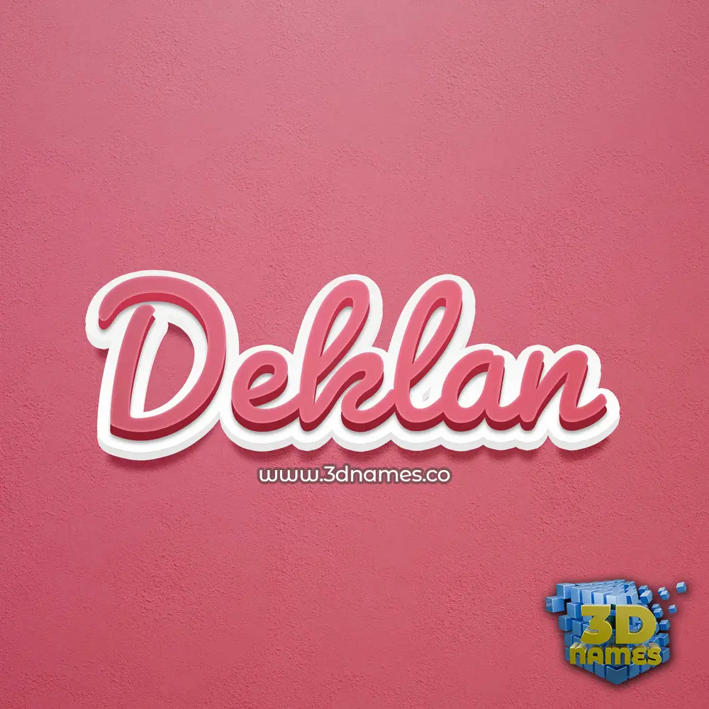 deklan in Red Scribble style - 3D name wallpaper