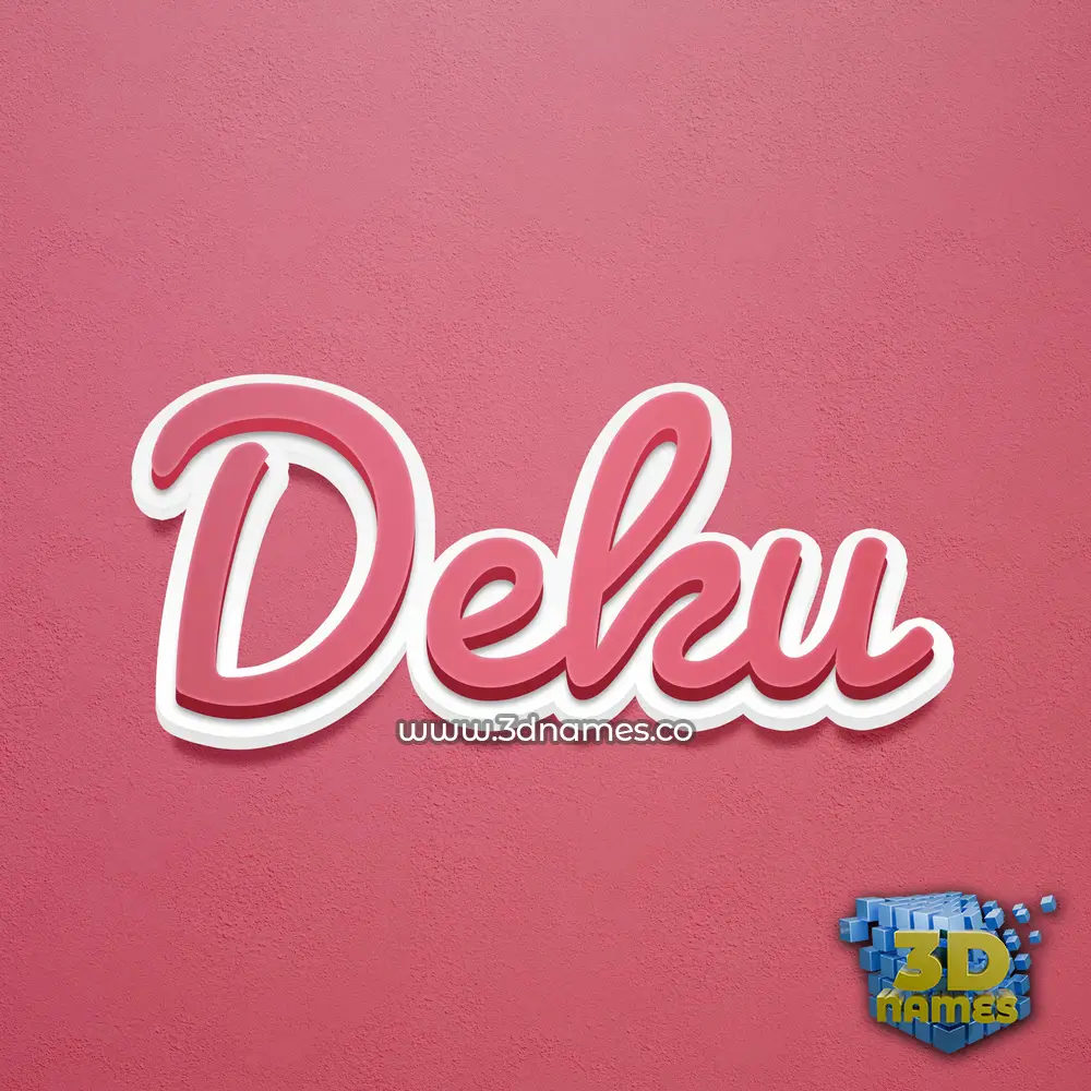deku in Red Scribble style - 3D name wallpaper
