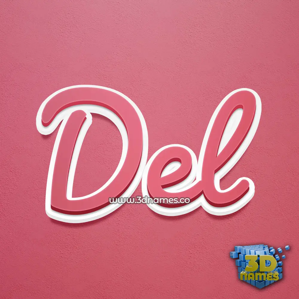 del in Red Scribble style - 3D name wallpaper