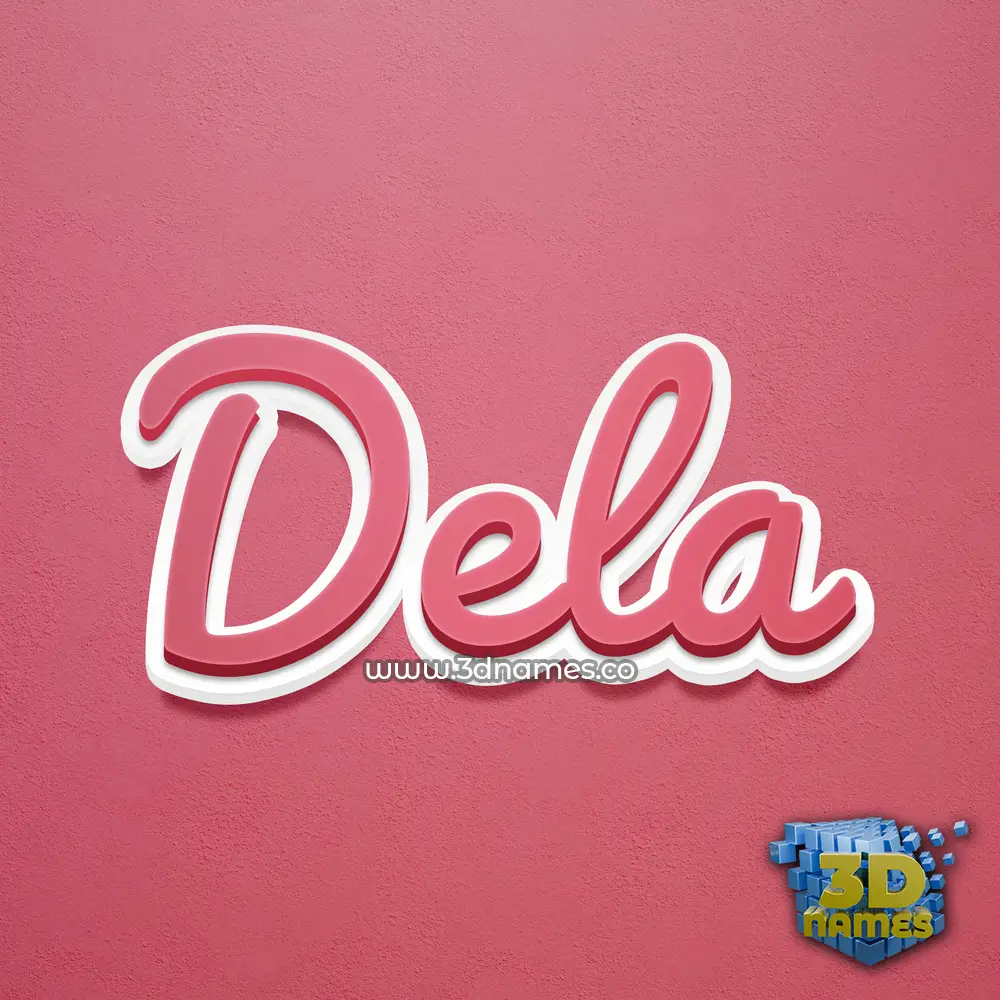 dela in Red Scribble style - 3D name wallpaper