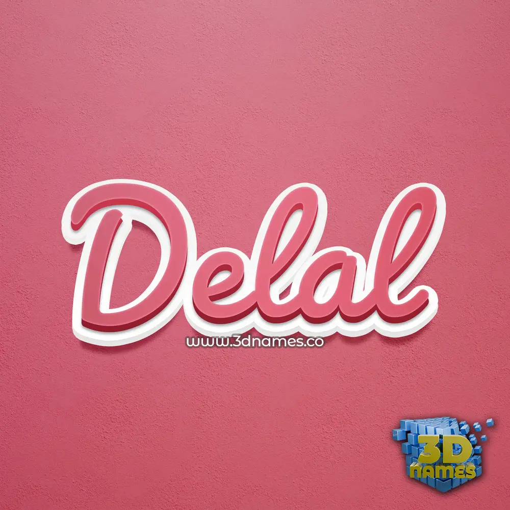 delal in Red Scribble style - 3D name wallpaper