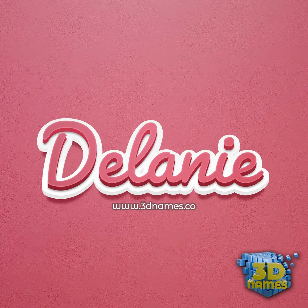 delanie in Red Scribble style - 3D name wallpaper