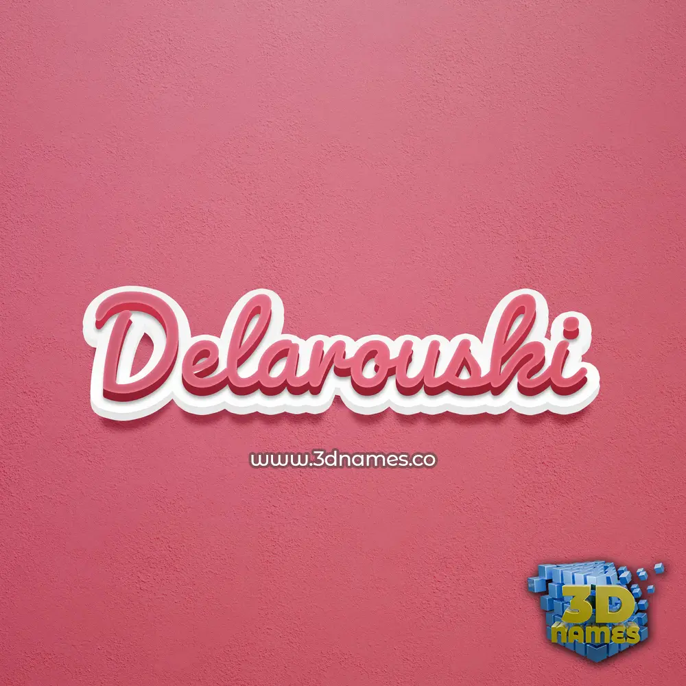 delarouski in Red Scribble style - 3D name wallpaper