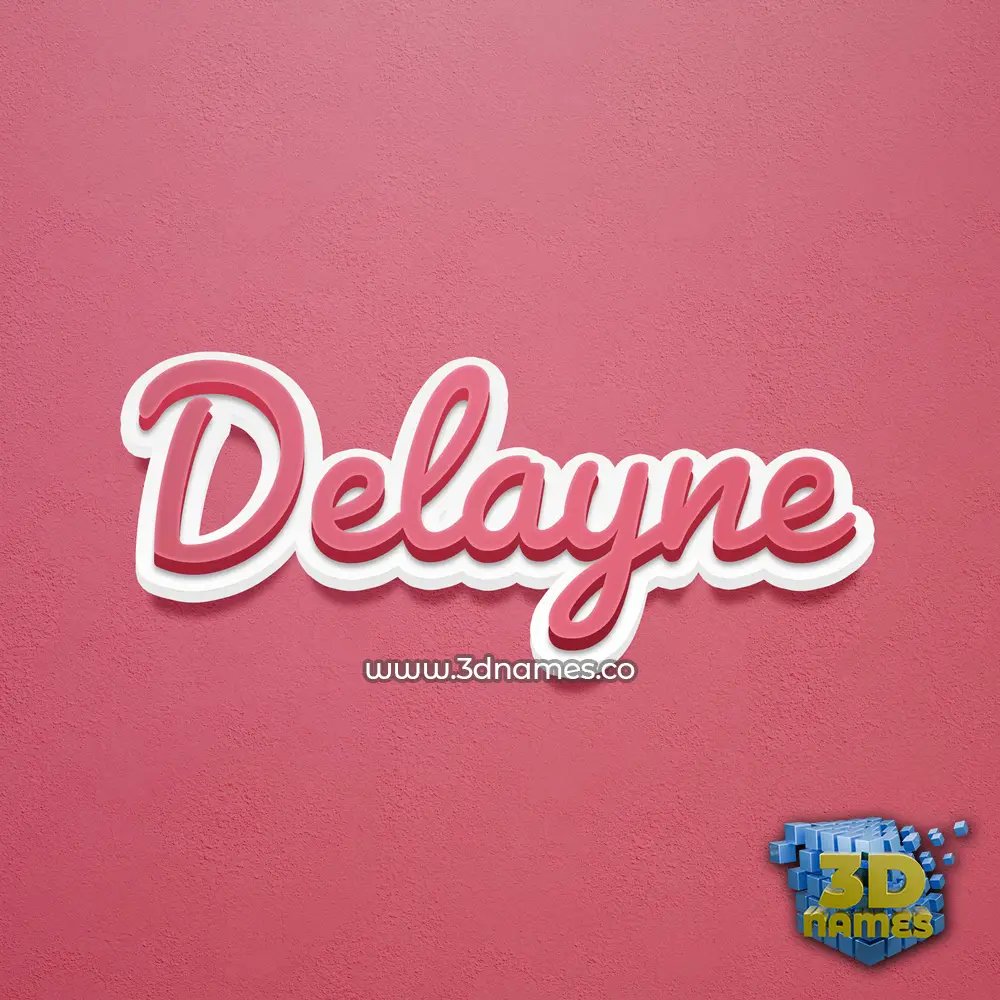 delayne in Red Scribble style - 3D name wallpaper