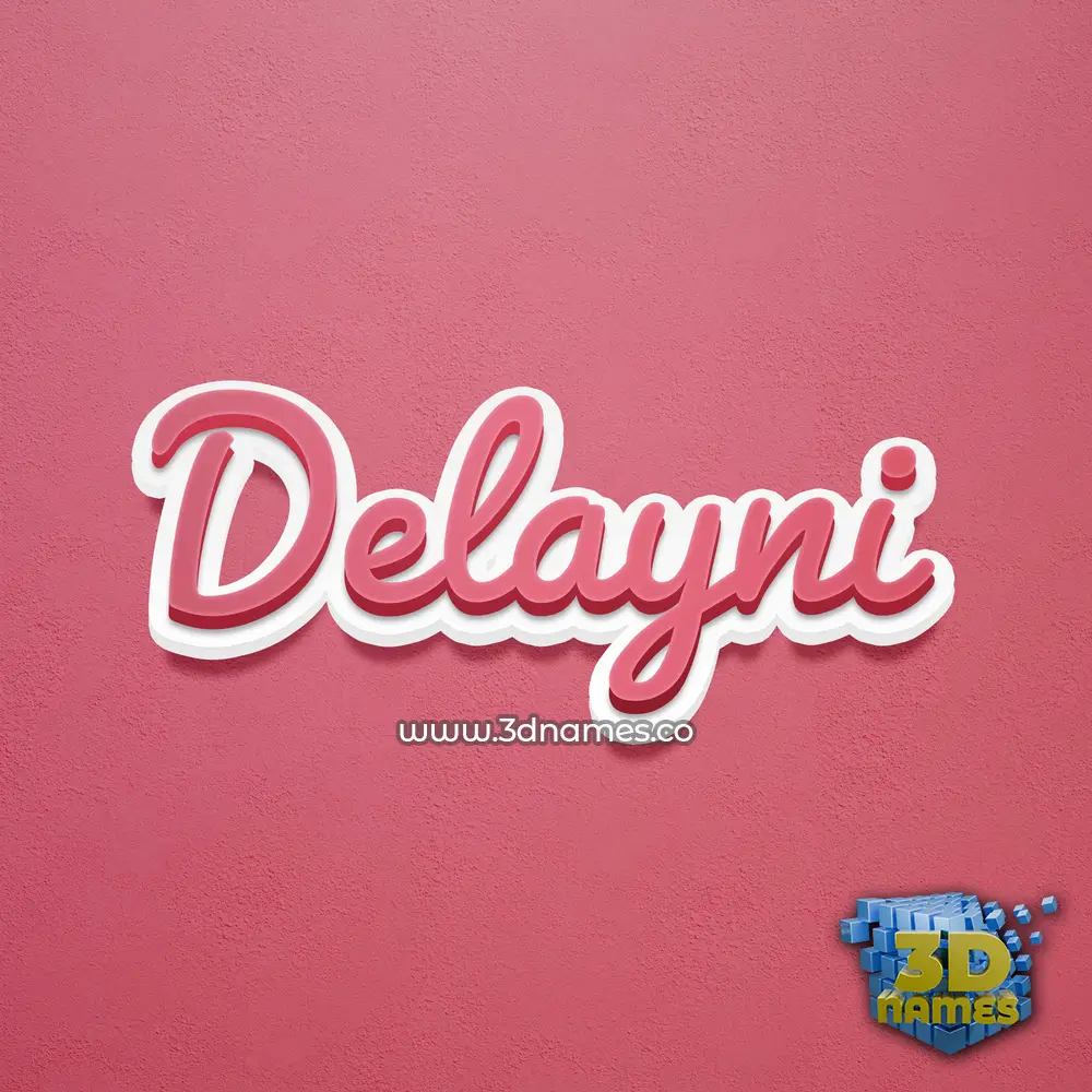 delayni in Red Scribble style - 3D name wallpaper