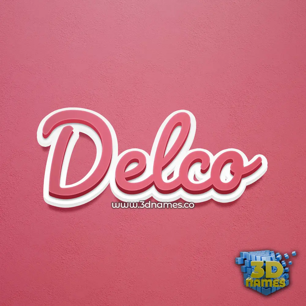 delco in Red Scribble style - 3D name wallpaper