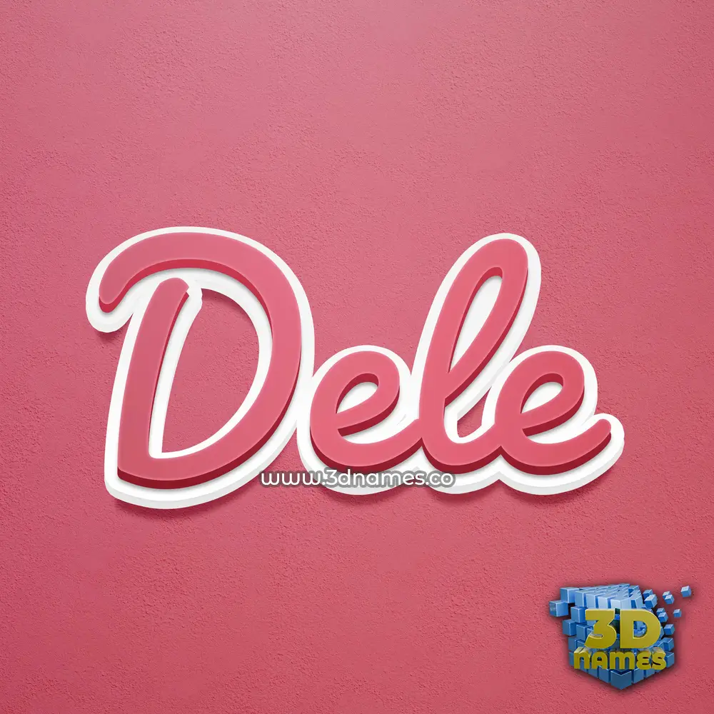 dele in Red Scribble style - 3D name wallpaper