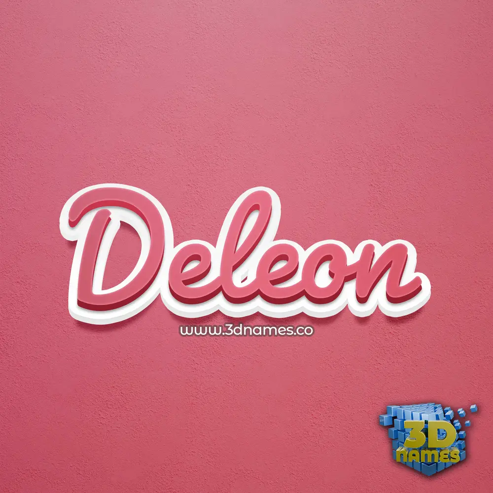 deleon in Red Scribble style - 3D name wallpaper