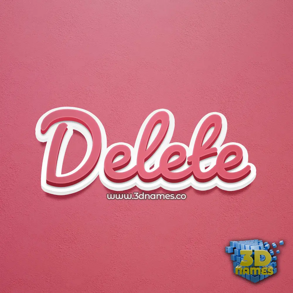delete in Red Scribble style - 3D name wallpaper