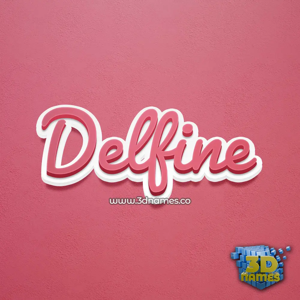delfine in Red Scribble style - 3D name wallpaper