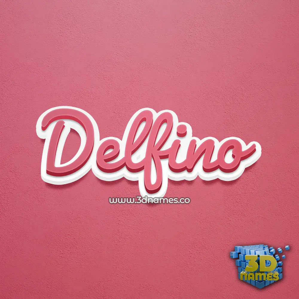 delfino in Red Scribble style - 3D name wallpaper