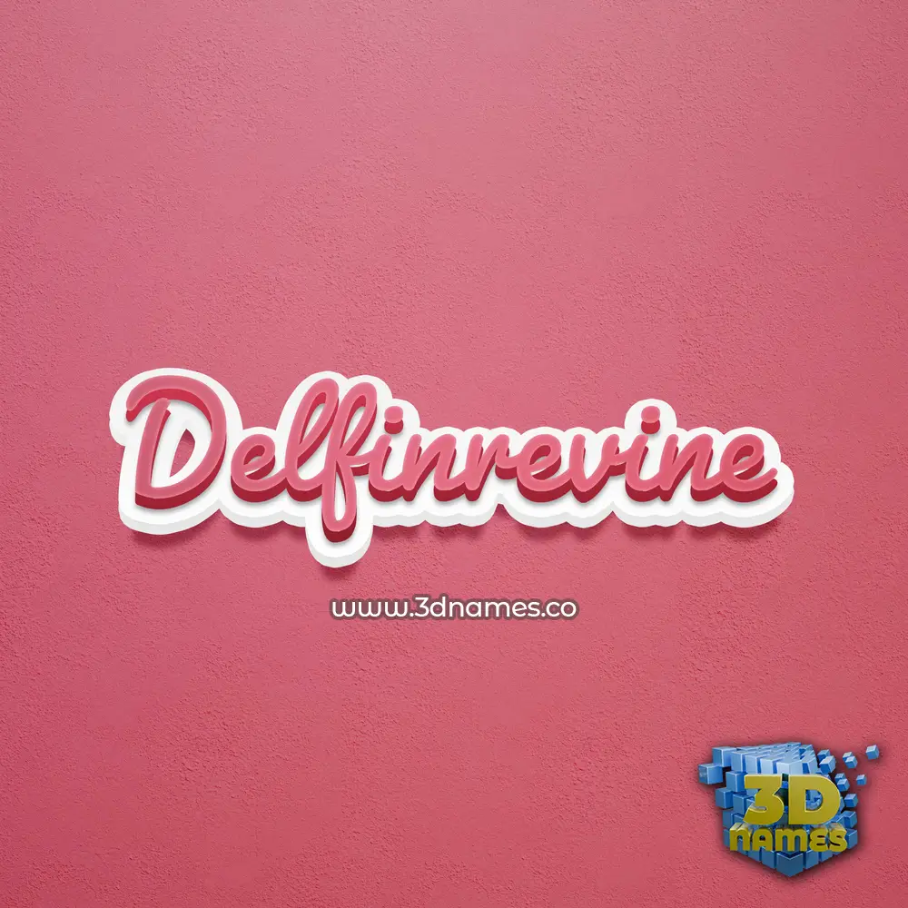 delfinrevine in Red Scribble style - 3D name wallpaper