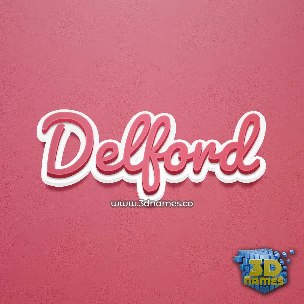delford in Red Scribble style - 3D name wallpaper