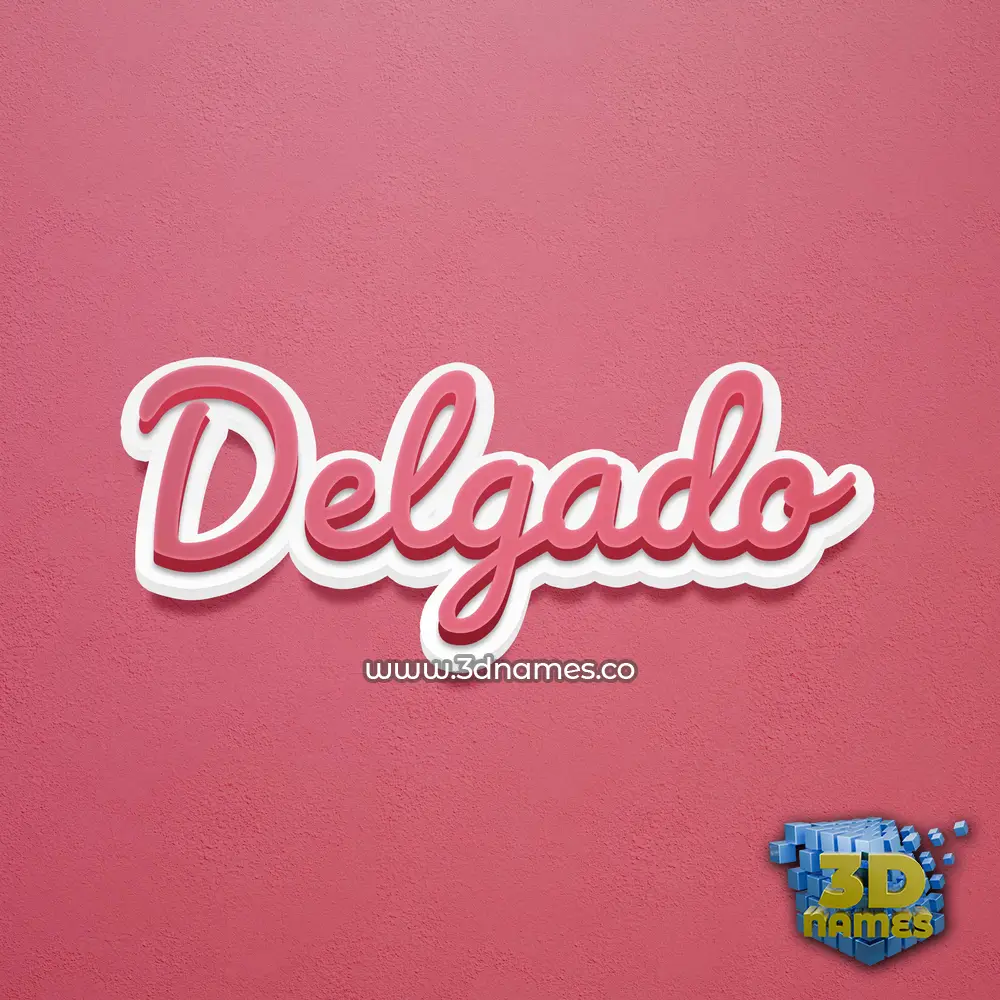 delgado in Red Scribble style - 3D name wallpaper