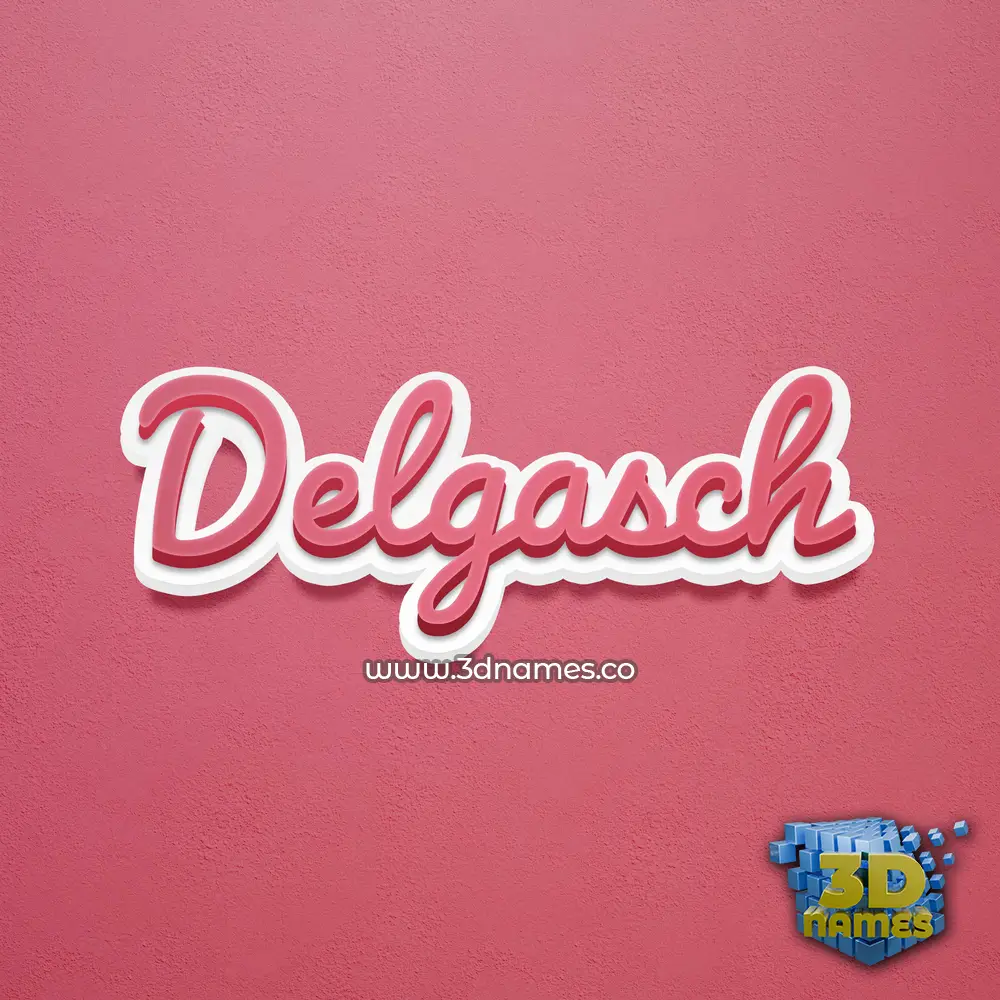 delgasch in Red Scribble style - 3D name wallpaper