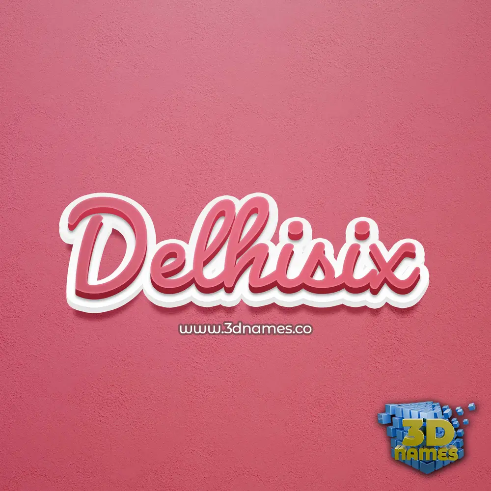 delhisix in Red Scribble style - 3D name wallpaper