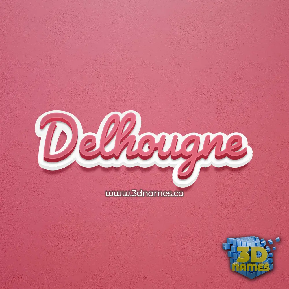 delhougne in Red Scribble style - 3D name wallpaper