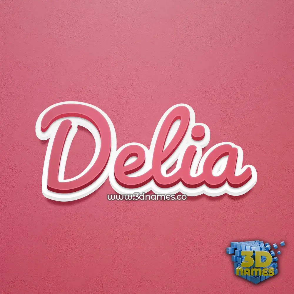 delia in Red Scribble style - 3D name wallpaper