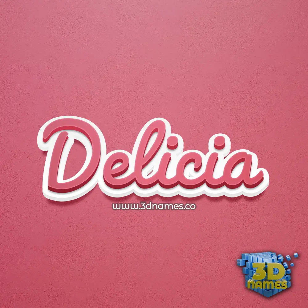 delicia in Red Scribble style - 3D name wallpaper