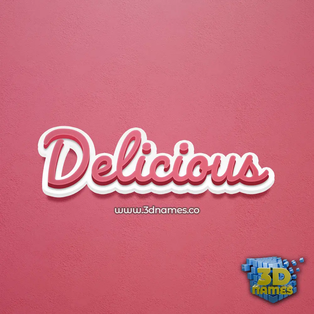 delicious in Red Scribble style - 3D name wallpaper