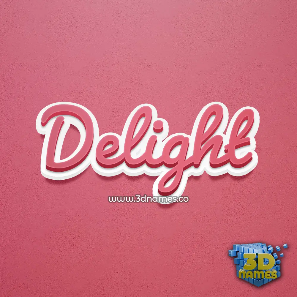 delight in Red Scribble style - 3D name wallpaper