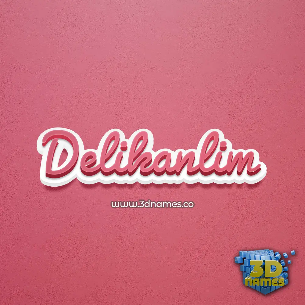 delikanlim in Red Scribble style - 3D name wallpaper