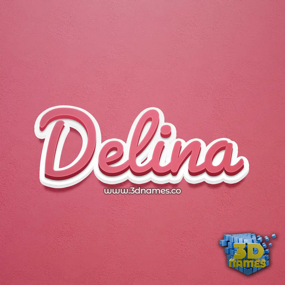 delina in Red Scribble style - 3D name wallpaper